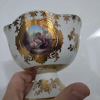 سرویس بستنی خوری یا آجیل خوری لمونژ خارجی و شمعدان