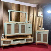 آینه کنسول وجاکفشی حصیری تمام ام دی اف