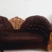 مبل 3نفره مخمل+مبل 8نفره چوب روس