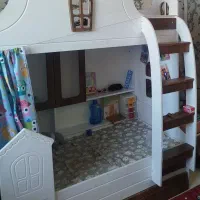 تخت دوطبقه چوبی
