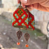 گوشواره سوزن دوزی کار دست