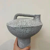 گلدان پلیمری مدرن طوسی کاملا نو