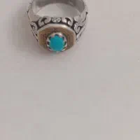 انگشتر نقره با نگین فیروزه