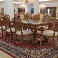 نهارخوری ۸نفره حصیری چوب راش اکبند