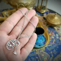 زنجیر و پلاک گردنی استیل زنانه طرح بته جقه