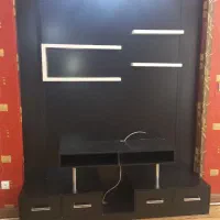 میز تلویزیون قدی+بوفه دیواری و کمد لباس درحد نو