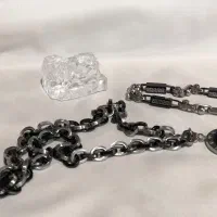 دستبند و گردنبد ورساچه استیل دو رنگ