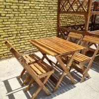میز و صندلی تاشو چوبی جنگل چوب ،فندوقی، اصفهان
