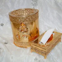 ابطَلااماراتِی طلایی ست جهاز سطل وجادستمال وارداتی