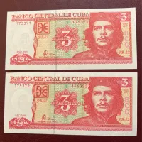 اسکناس ۳ پزوس کوبا با تصویر چگوآرا