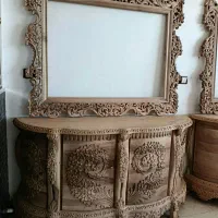 میز کنسول هنری  تمام چوب راش و گردو