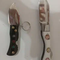 دو عدد چاقوی کلکسیونی دستساز زنجان از جنس اره آتشی