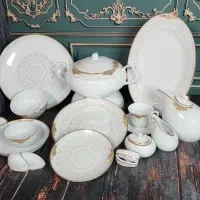 سرویس چینی 93 پارچ قالب هرمس/12 نفره/ابرا طلا 918b