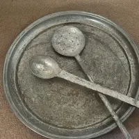 سینی مسی همراه کفگیر ملاقه مسی