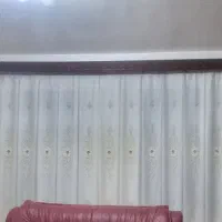 پرده حریر با شال کناری