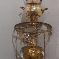 ساعت و سماور و میز برنز