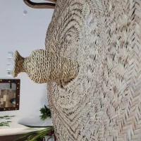 سفره ی حصیری و گلدان حصیری