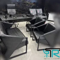 میزپایه فلزی مدرن صفحه ام دی اف هایگلاس شیشه وکیوم