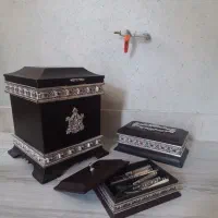 ست جا دستمال و جا قاسقی و سطل
