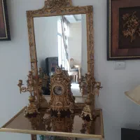 آیینه و شمعدان وساعت برنجی