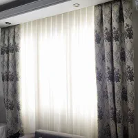 ست کامل پرده مجلسی (حریر شاین دار+ والان+زیر پرده)