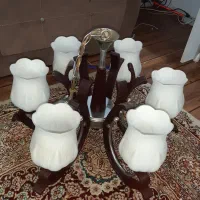 لوستر شیش شعله گل رز سفید