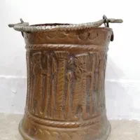 سطل آشغال مس قدیمی
