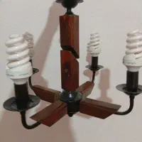 لوستر چوبی چهار شاخه