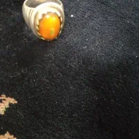انگشتر بابا قوری زرد نگین کم یاب
