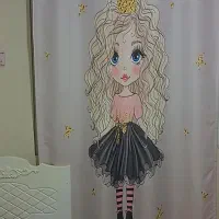 پرده وروتختی دخترونه طوسی روشن