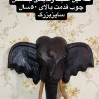 کله فیل چوبی انتیک وقدیمی