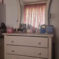 تخت ۲ نفره سرویس کامل پاتختی تشک و میز آرایش