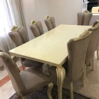 مبلمان استیل ۷نفره و میز ناهار خوری ۸نفره|مبلمان خانگی و میز عسلی|تهران, پردیسان|دیوار