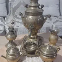 سرویس سماور برنجی زغالی۷پاچه