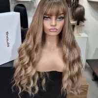 کلاه گیس زنانه بلند رنگ سامبره عسلی