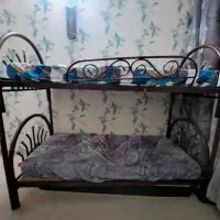 تخت دو طبقه فلزی فرفورژه بزرگسال  با ۲ کف تخت