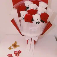 دسته گل عروسک خرسی