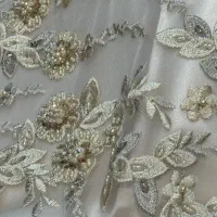 پارچه مجلسی کاردست با آسترساتن رنگ نباتی