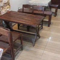میز و صندلی چوب روس و فلزی