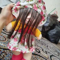 عروسک دختر مو واقعی صاف قیمتش ۳۰۰ سالم نونو