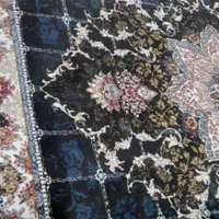 گلیم فرش ۱۲ متری  زمینه سرمه ای رنگ عکس گذاشتم|فرش|کهنوج, |دیوار