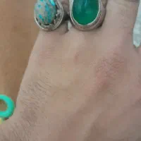 عقیق و فیروزه نقره