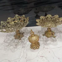 قندان برنجی با سرویس برنجی