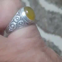 انگشتر  نقره عقیق زرد
