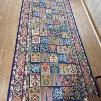 گلیم کارکرده سرمه ای