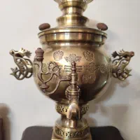 سماور زغالی برنجی۶ لیتری مهردار و زیبا