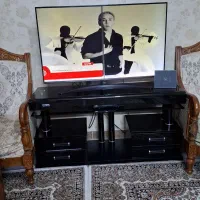 میزتلویزیون ترکیب شیشه و چوپ بزرگ 4کشو