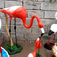 مجسمه فلامینگو بتنی لک لک  حوض آبنما گلدان