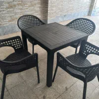 میز و صندلی چهارنفره ویلایی ناصر مدل حصیری