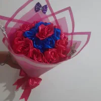 دسته گل روبانی